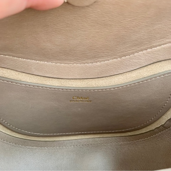 Chloe Kiss Bag in Motty Grey / Taupe with Gold Sculptural Hardware Small Bag - Picture 13 of 16